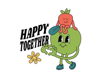 Happy Together Obst Stanzsticker