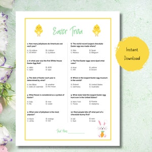 Easter Trivia Game, Easter Party Games, Easter Games Printable, Spring Trivia, Palm Sunday, Youth Group Games, Adult Easter Games, Family