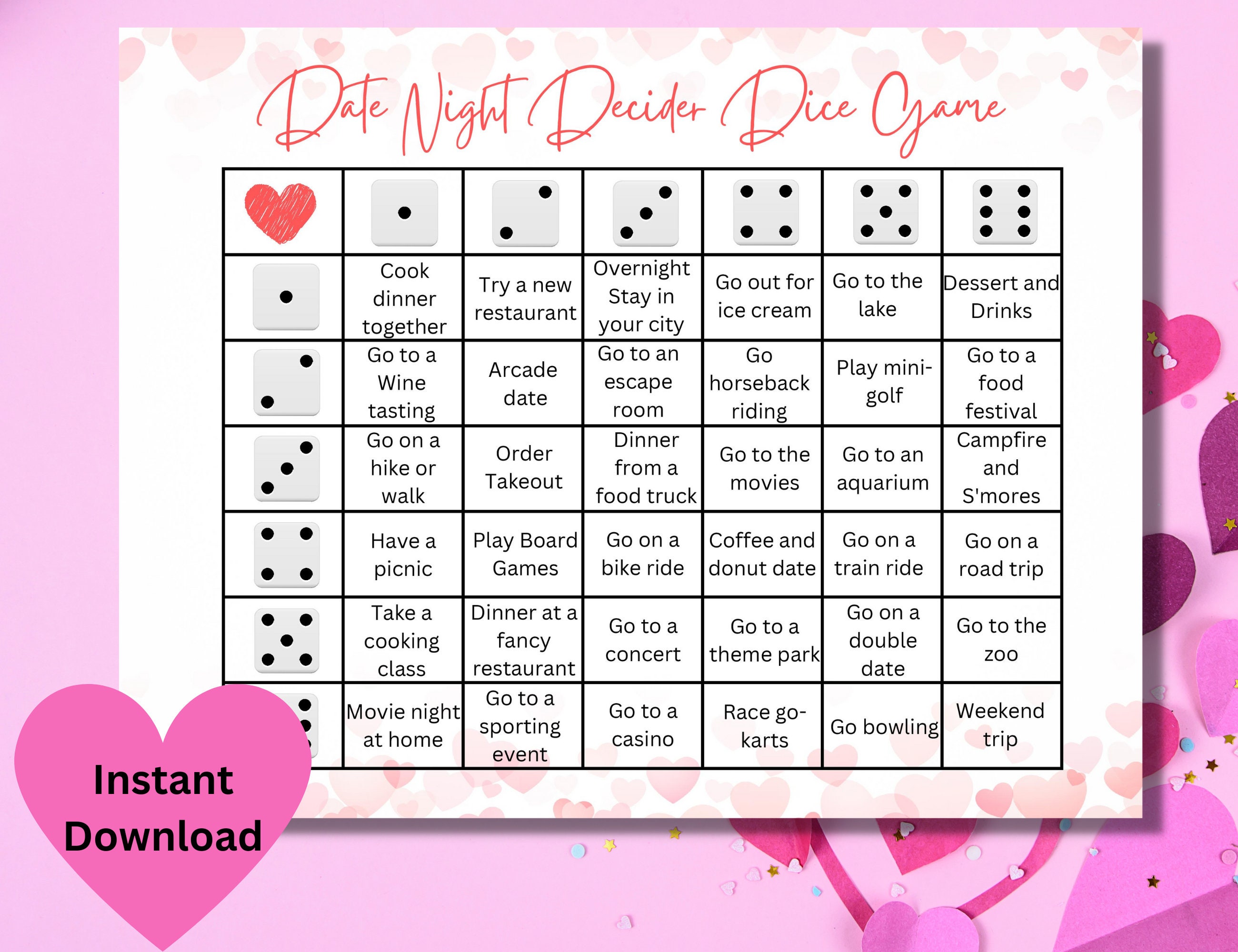 Date Night Dice Pour les couples, Lovers Decision Dice, Drôle de couple Dés  Saint-Valentin Cadeaux de jeu de dés en bois pour des soirées de