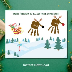 Santa Handprint, Christmas Handprint Craft, Baby Handprint Art, Grandparent Gift, Kids Christmas Craft, Baby&#39;s First Christmas, Keepsake