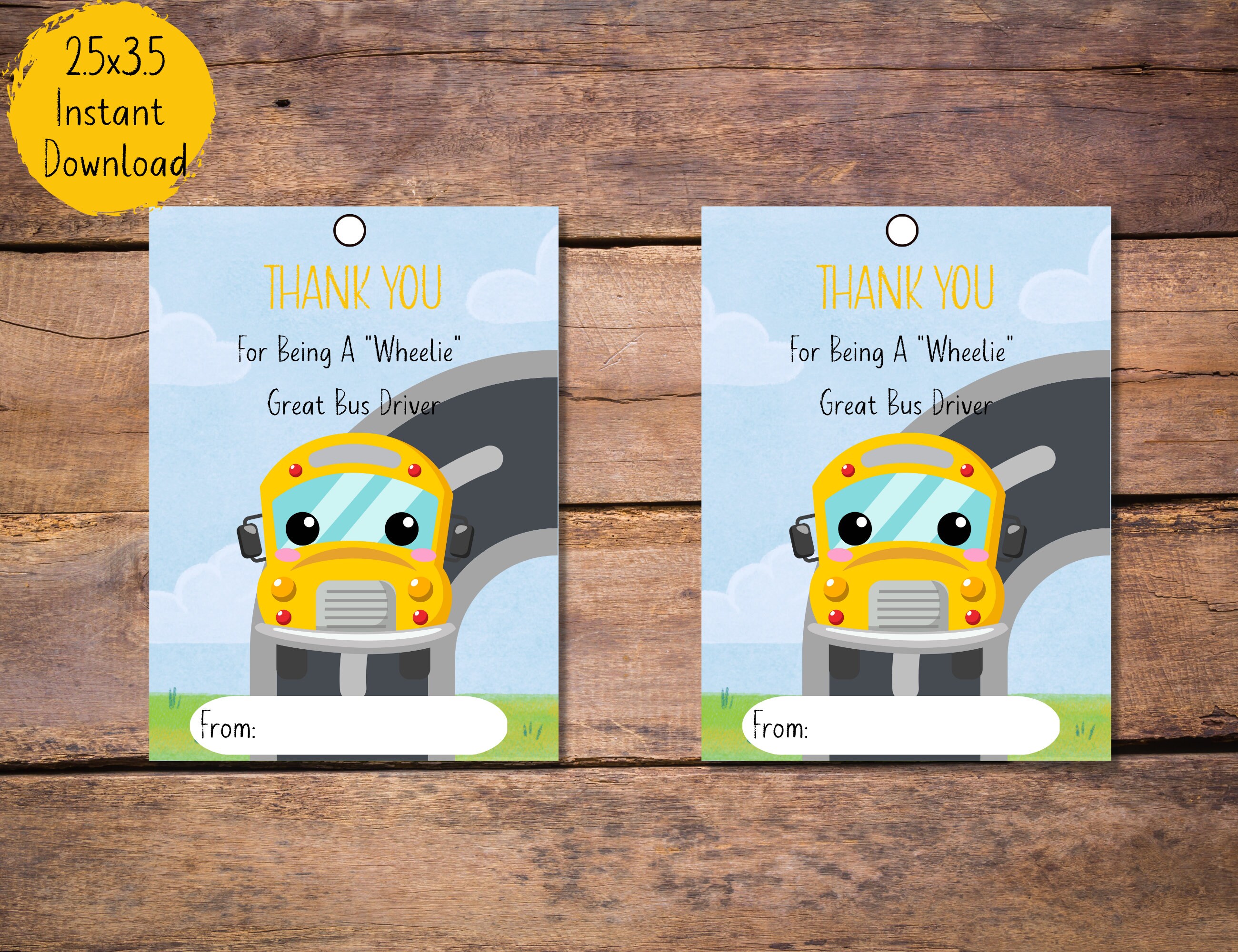 Bus Driver Thank You Gift Tag, Thank You for Being A Wheelie Great Bus ...