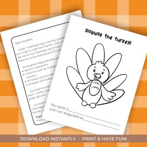 Turkey in Disguise Project, Disguise a Turkey Printable, Turkey Disguise Ideas, Disguise a Turkey Template, Printable Turkey Template Letter