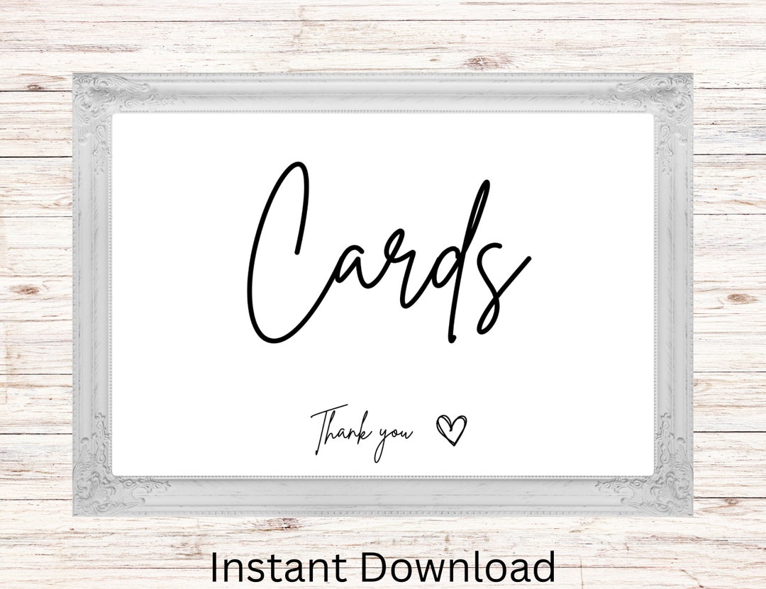 Printable Card Table Sign, Gifts and Cards Sign, Minimalist Wedding ...