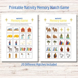 Nativity Memory Game, Bible Christmas Matching Game
