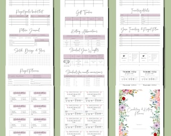 Crochet Planner, Floral Crocheting and Knitting Planner, Printable Crochet Planner, Crochet Journal, Crochet Kit, Crochet Project Planner