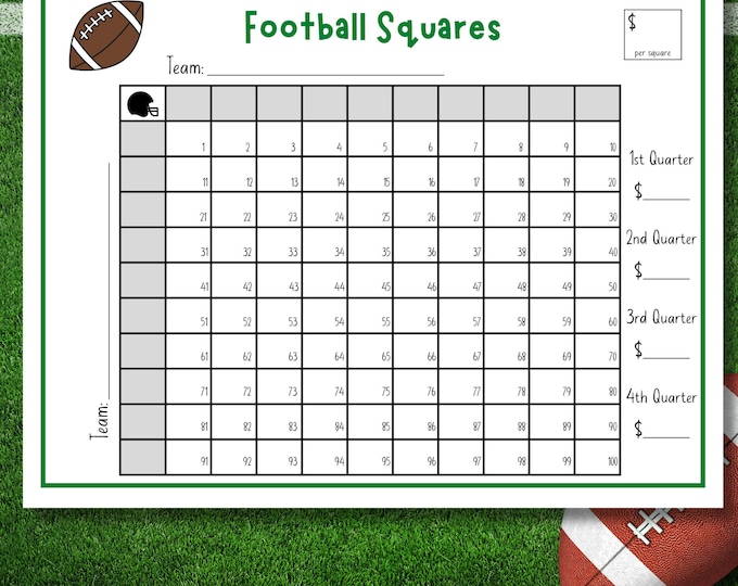 Football Squares, Football Squares Template, Football Square Printable ...