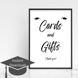 Graduation Cards and Gifts Sign, Graduation Party Decorations, Graduation Card Box Sign, 2024 Graduation Party, Graduation Signs and Banners