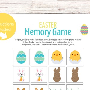 Easter Memory Game, Printable Easter Matching Game, Easter Preschool ...