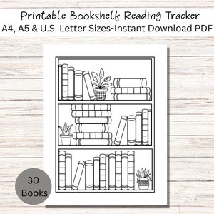 Suivi de lecture imprimable, livre de bibliothèque Tracker, journal de livre de coloriage adulte, journal de lecture, lecture Challenge Tracker, journal de livre, plan de lecture