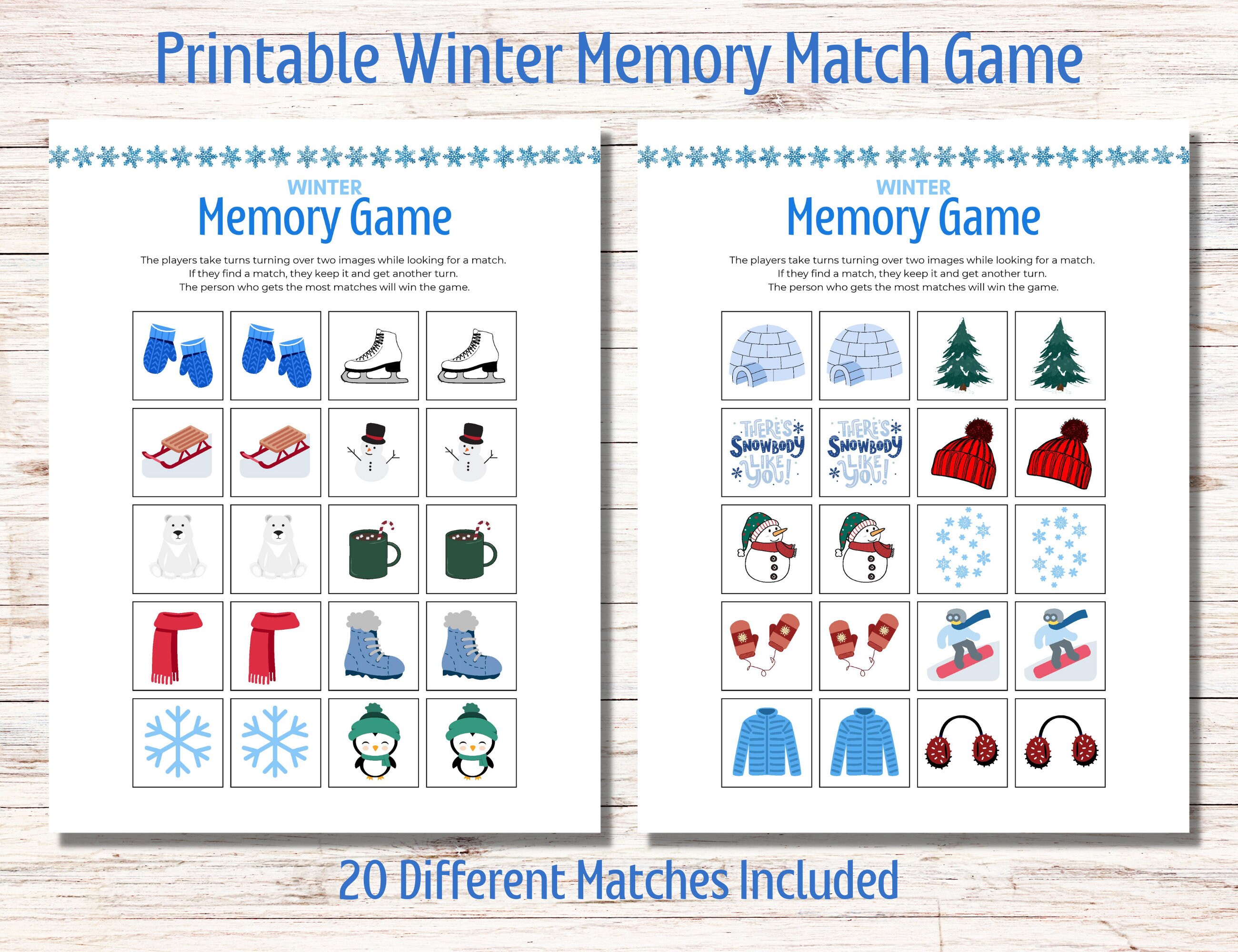 Geliefde regionaal waarde Winter Memory Matching Game Printable Winter Games for Kids - Etsy