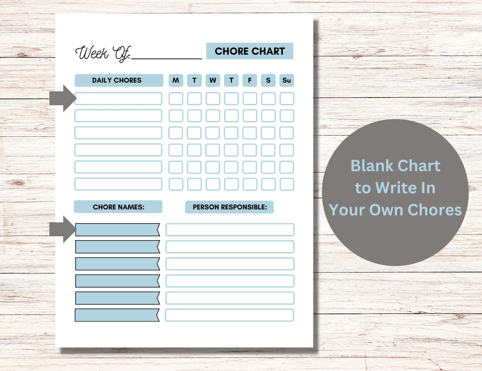 Chore Chart Printable, Daily Chore Chart, Couples Chore Chart, Family ...