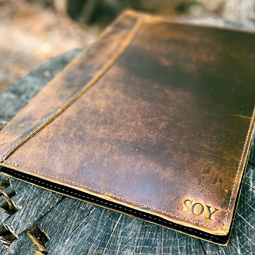 Personalized Leather Padfolio Business Portfolio Leather Etsy