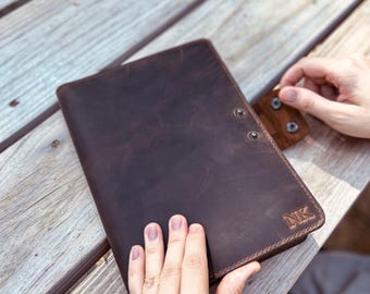 Personalized A5 Leather Journal Cover, Full Grain Notebook with Blank or Lined Pages, Pen Holder, Gift for Writer