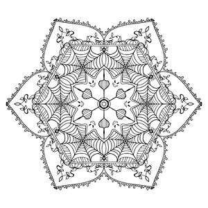 20 Halloween Mandala Coloring Pages - Etsy