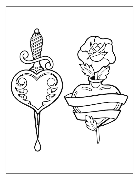 20 Tattoo/mandala Coloring Pages Etsy