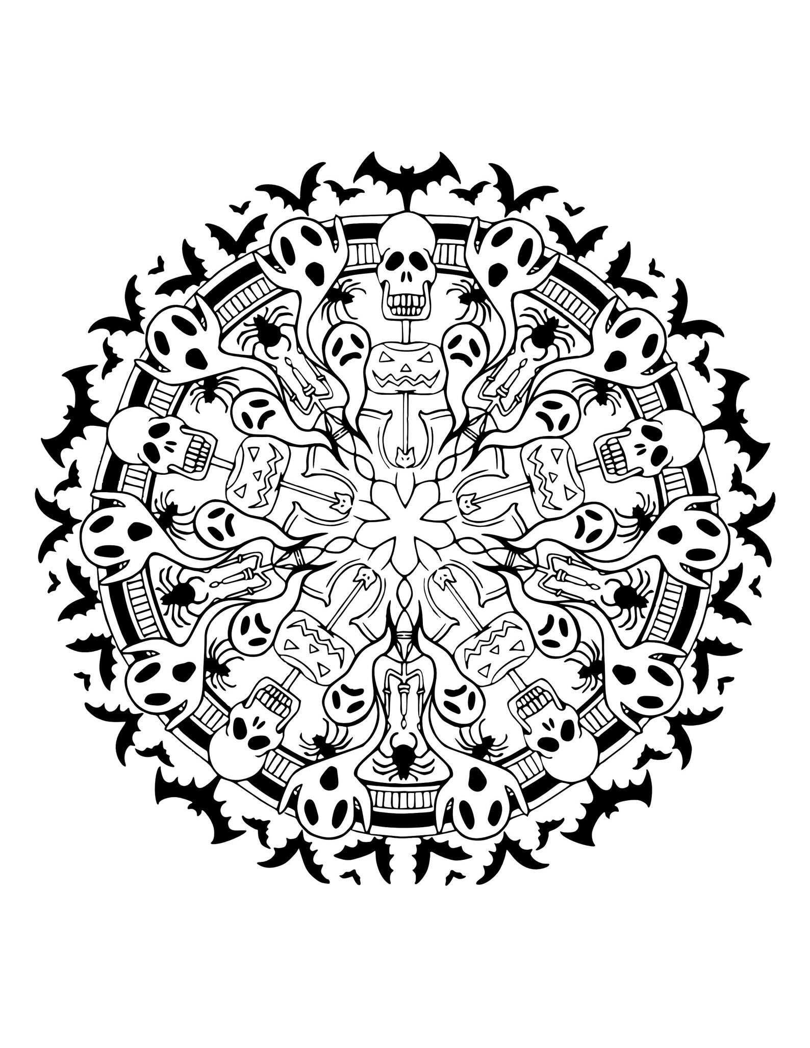 20 Halloween Mandala Coloring Pages - Etsy