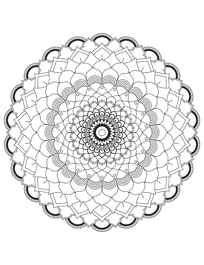 50 Mandala Coloring Pages - Etsy