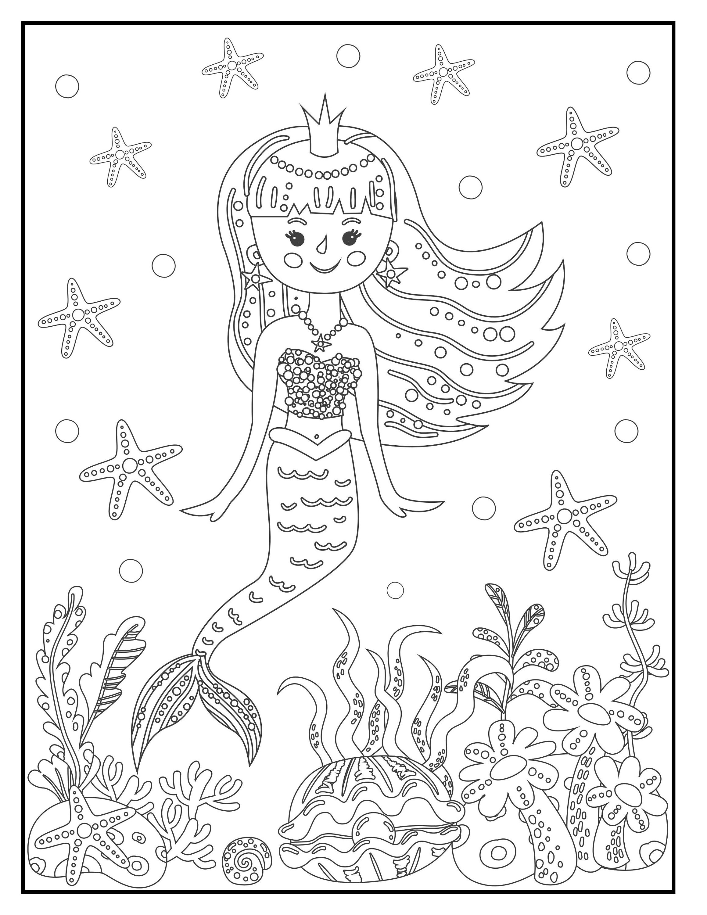 40 Mermaid Coloring Pages - Etsy