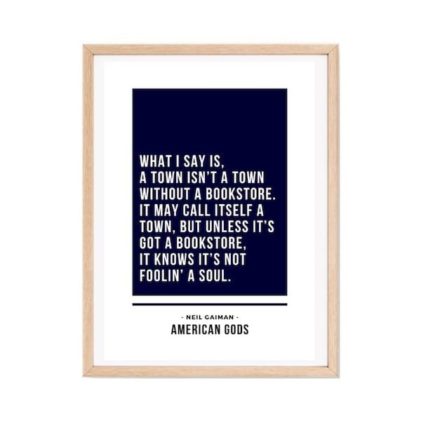 American Gods Quote by Neil Gaiman (Digital Download)