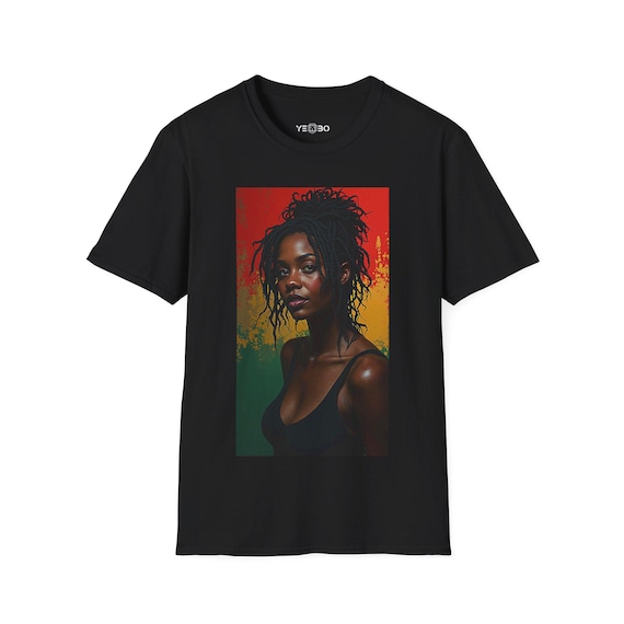 Rasta Vibe Unisex Softstyle T-Shirt, Casual Graphic Tee, Perfect for Music Festivals, Black Pride, Everyday Wear, Gift for Her