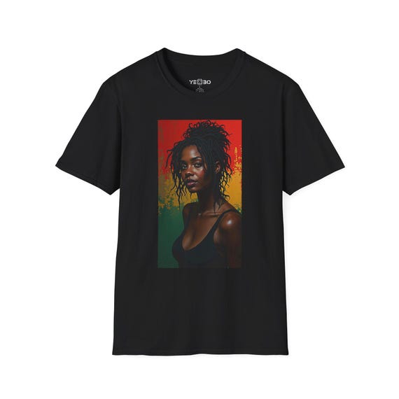 Rasta Vibe Unisex Softstyle T-Shirt, Casual Graphic Tee, Perfect for Music Festivals, Black Pride, Everyday Wear, Gift for Her