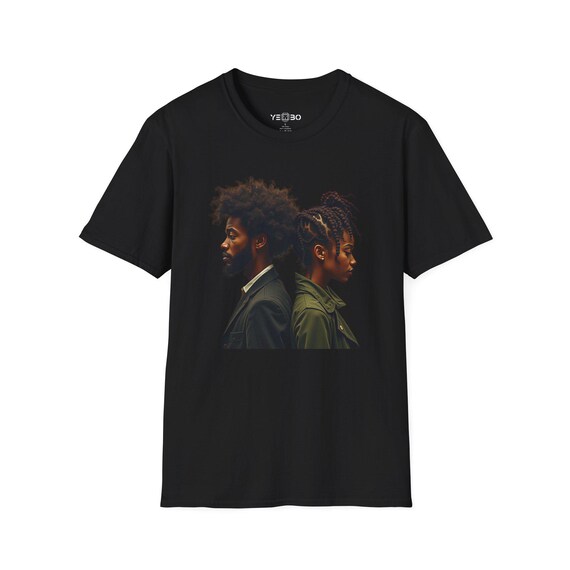 Artistic Black Unisex Softstyle T-Shirt, Modern Apparel, Unique Graphic Tee, Casual Wear, Creative Gift, Everyday Comfort