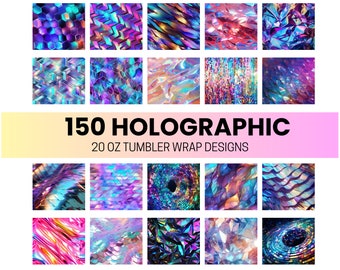 150 Glitter Holographic 3D, Straight Designs, Wrap PNG, 3D