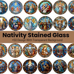 50+ Nativity Stained Glass High Resolution Files With Transparent Background