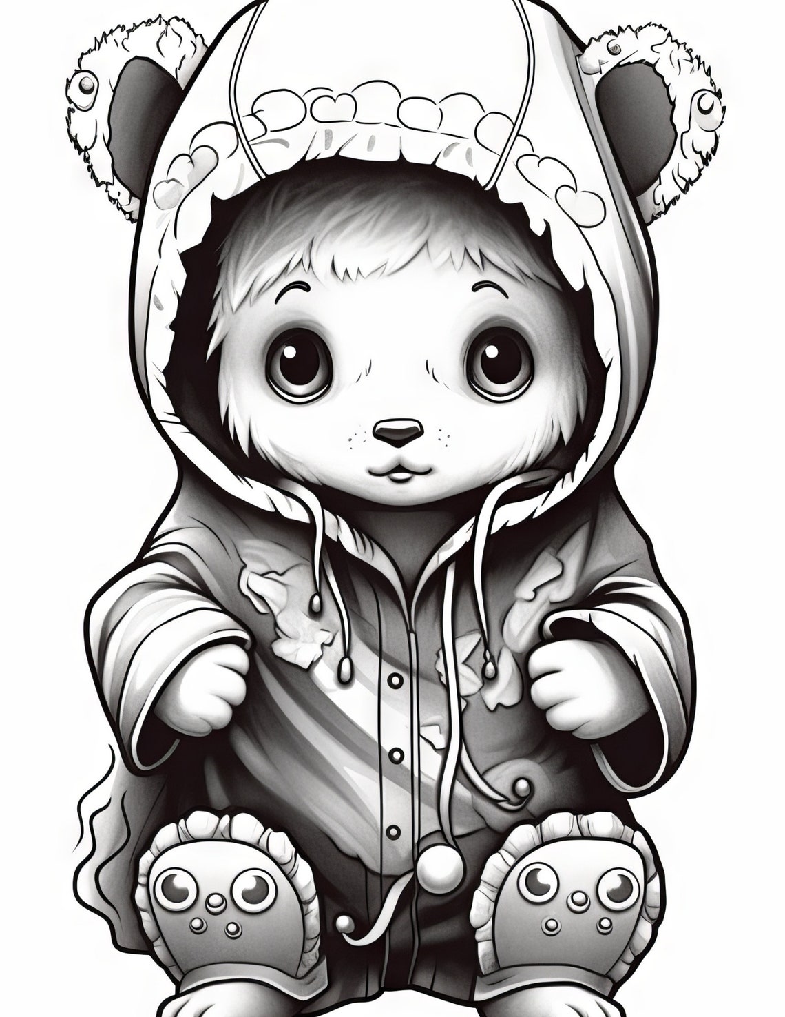 Creepy Cute Animals Coloring Book Downloadable and Printable - Etsy