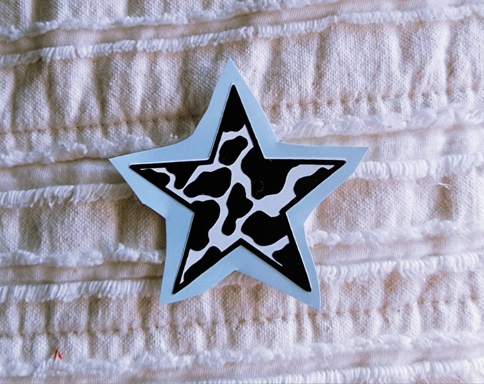 Cow Print Star Decal / Vinyl Decal / Decal / Vinyl / Sticker / Car ...