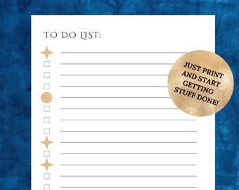 To Do List | Minimalistic To Do | Tasks List | Printable A4 List | US letter To Do List