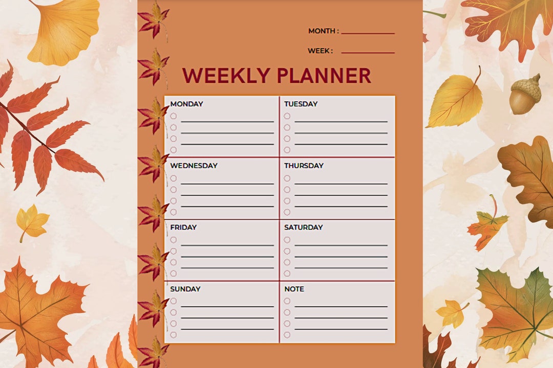 Special Edition Fall Weekly Planner - Etsy