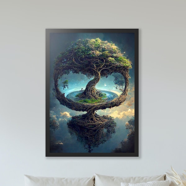 Yggdrasil poster, digital prints, digital download, wall decor - World Tree, Tree of life, Legend Decor, Tree art, Modern Decoration