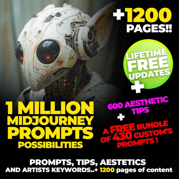 1 MILLION PROMPTS POSSIBILITIES For Your Digital Art, Passive Income, ai art, digital download,Midjourney Prompts,Ai generate art