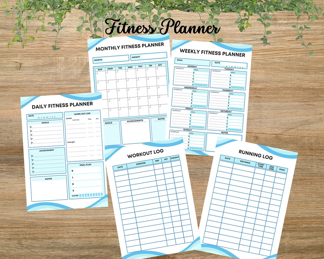 Digital Fitness Planner Wellness Tracker Self Care Weight Loss Workout ...