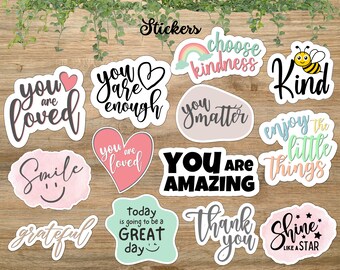 Trendy Cute Inspirational Stickers Positive Quotes Motivational Therapy Water Bottle Stickers Spiritual Calendar Stickers Affirmation Pack