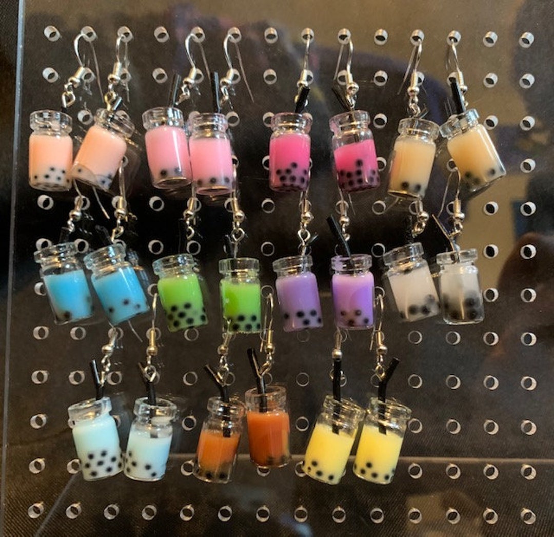 Boba/bubble Tea Earrings Etsy