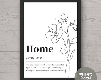 Inspirational Wall Art | HOME | Meaningful Housewarming Gift | Inspiring Family Living Room Wall Decor