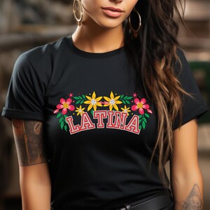 Lateinisches T-Shirt: Florales Hispanic Erbs-Stolz-T-Stück