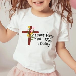 Jesus Loves Me This I Know Kids T-Shirt, Jesus Loves Me Shirt, Christian Gift for Kids, Children's Christian Graphic Tee, Youth Jesus Tee