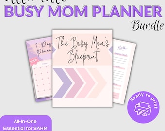 Busy Mom Planner: Pacchetto essenziale di planner per la gestione della casa stampabile e completo