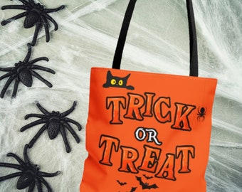 Trick-or-Treat Halloween Tote Bag | Kids Trick or Treat Bag | Halloween Party Tote