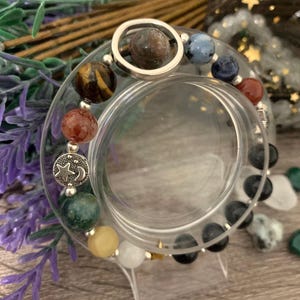 Kristall Sonnensystem Perlen Armband | Handgemachte himmlische Schmuck Astronomie Liebhaber Galaxie Planet Milchstraße Raum Sterne Mond Charm Schmuck