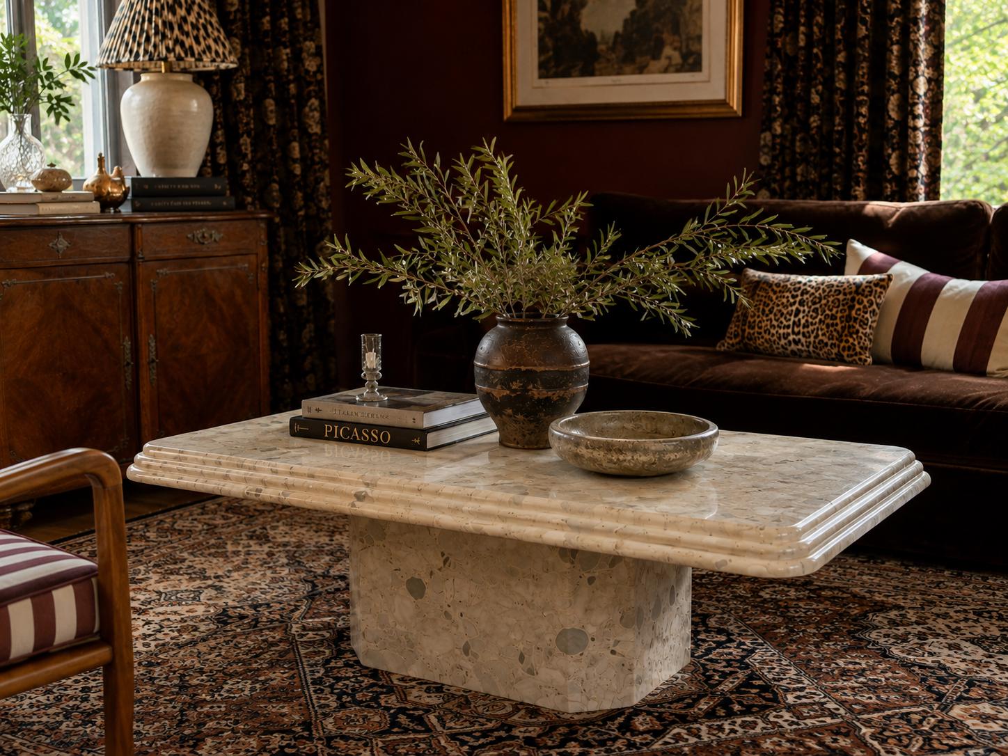 Vintage Italian Marble Coffee Table - Etsy