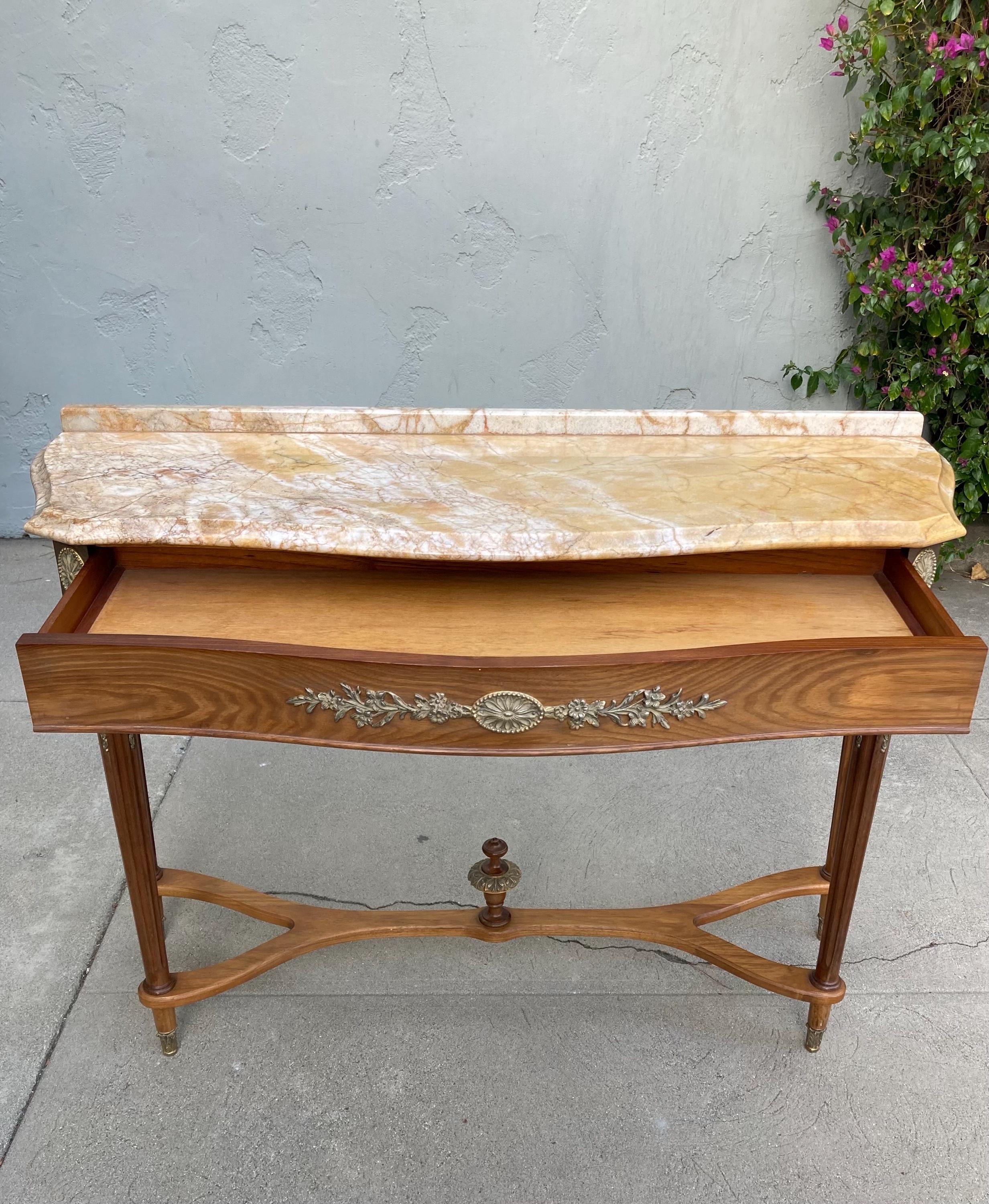 Antique Marble Top Entryway Console - Etsy