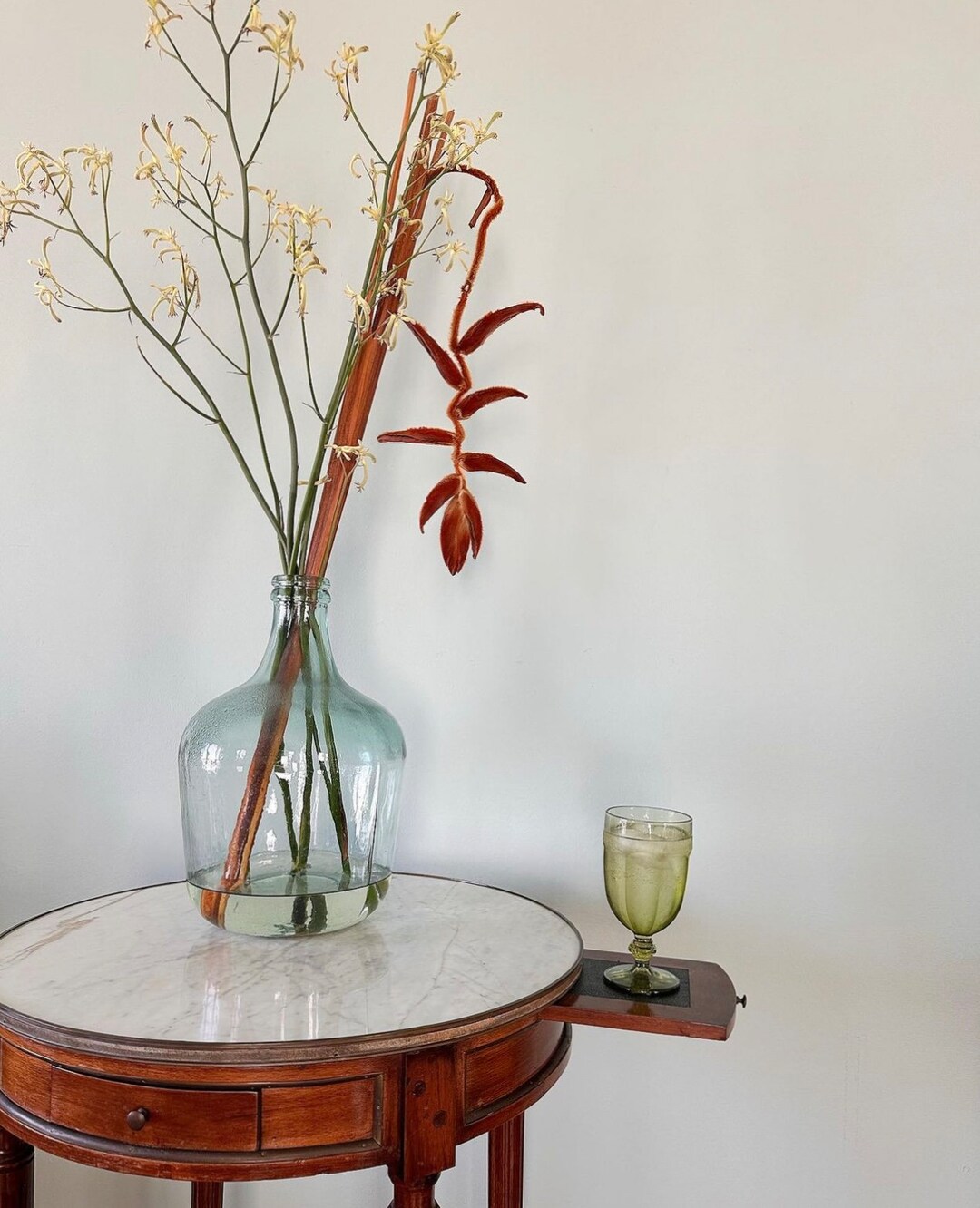 Vintage Marble Top Entryway Table Etsy