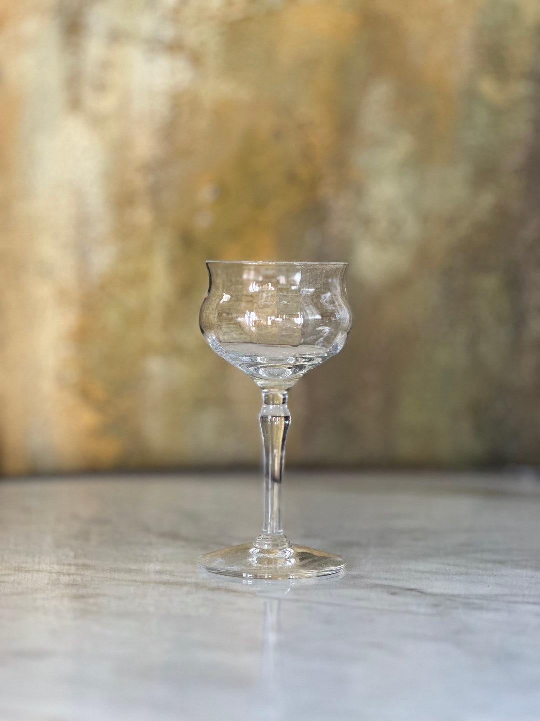Vintage Clear Tulip Cordial Glasses Etsy