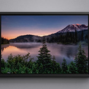 Mount Rainier National Park Canvas, Mount Rainier lake  framed poster, Mount Rainier acrylic glass print, Washington large size canvas