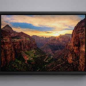 Zion Canyon frame Canvas, Zion National Park poster, Utah acrylic glass print, Zion nature large size art poster, Travel poster, Utah nature