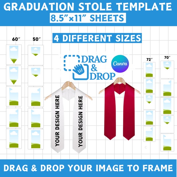 Graduation Stole Canva Template, Stole Template Canva, Stole Sublimation Template, Graduation Template, Grad 2024, Canva Editable